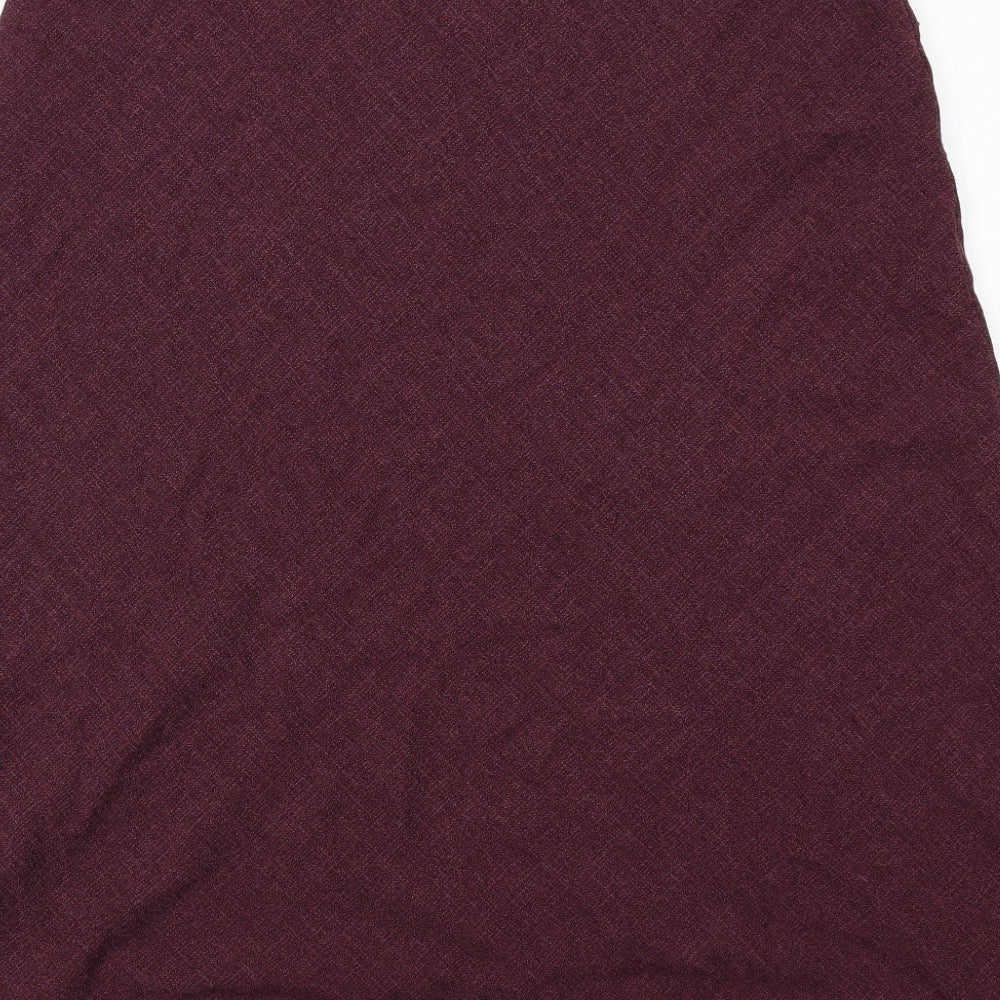 EWM Womens Purple Polyester Swing Skirt Size 18 Zip