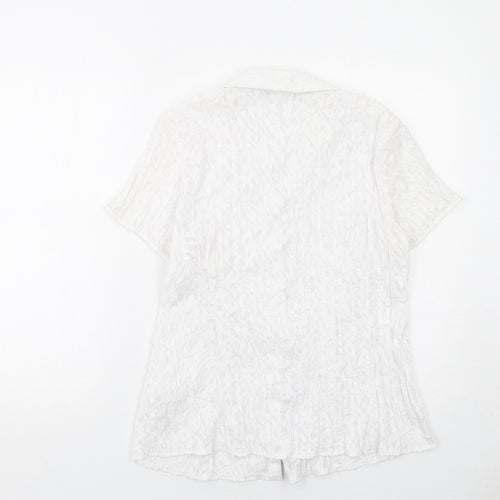 Bonmarché Womens White Polyester Basic Button-Up Size 16 Collared