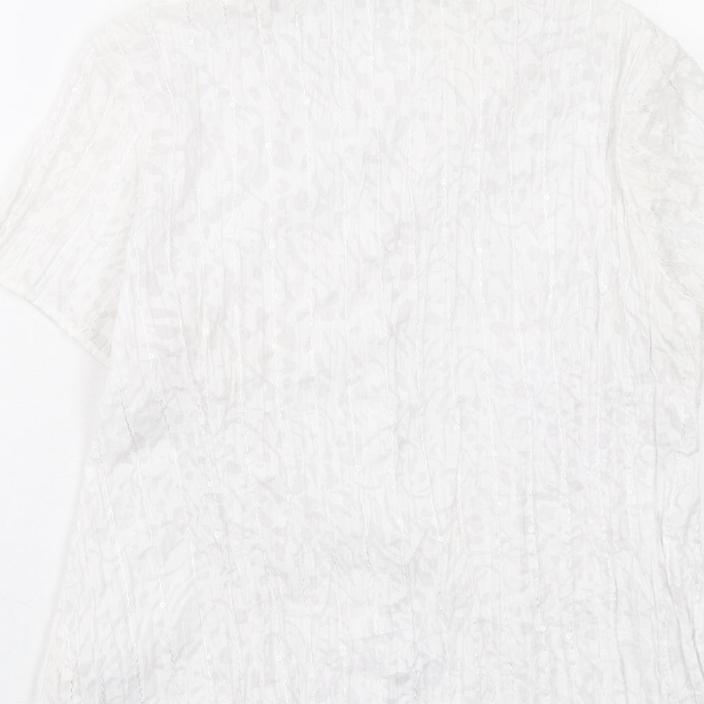 Bonmarché Womens White Polyester Basic Button-Up Size 16 Collared