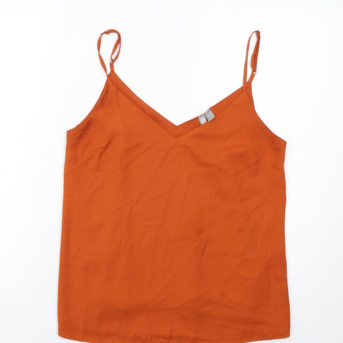 ASOS Womens Orange Polyester Camisole Tank Size 10 V-Neck