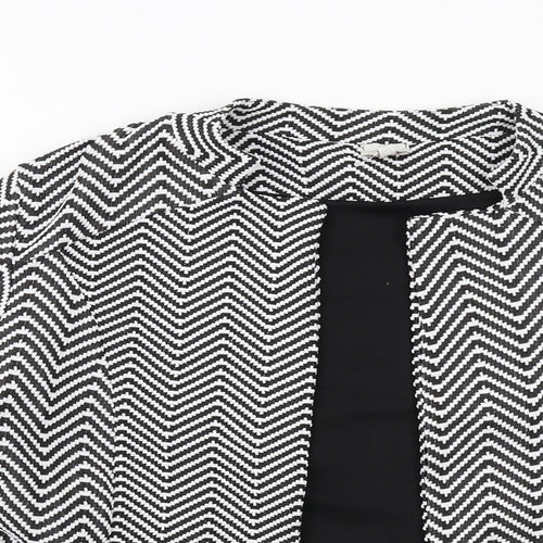 Just Joan Womens Black Geometric Jacket Size 12