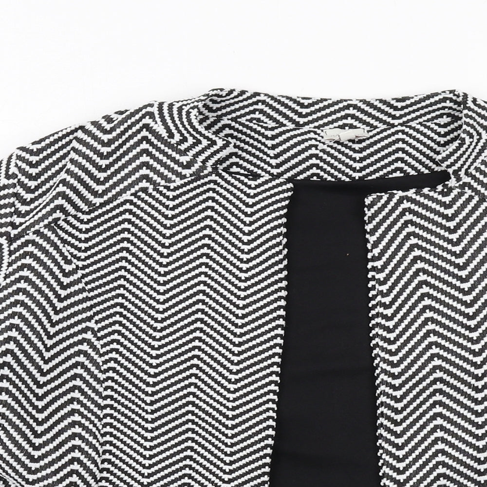 Just Joan Womens Black Geometric Jacket Size 12