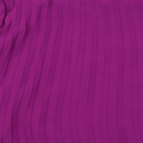 Marks and Spencer Womens Purple Polyester Basic Blouse Size 14 Boat Neck