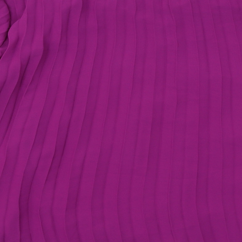 Marks and Spencer Womens Purple Polyester Basic Blouse Size 14 Boat Neck