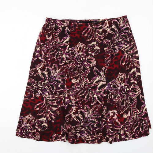 Touch Womens Purple Geometric Polyester Swing Skirt Size 20