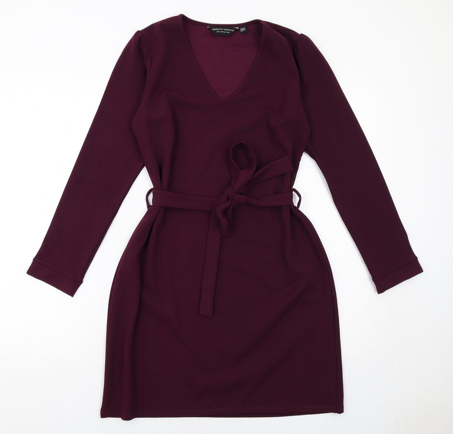 Dorothy Perkins Womens Purple Polyester A-Line Size 12 V-Neck Pullover