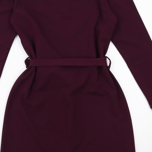 Dorothy Perkins Womens Purple Polyester A-Line Size 12 V-Neck Pullover