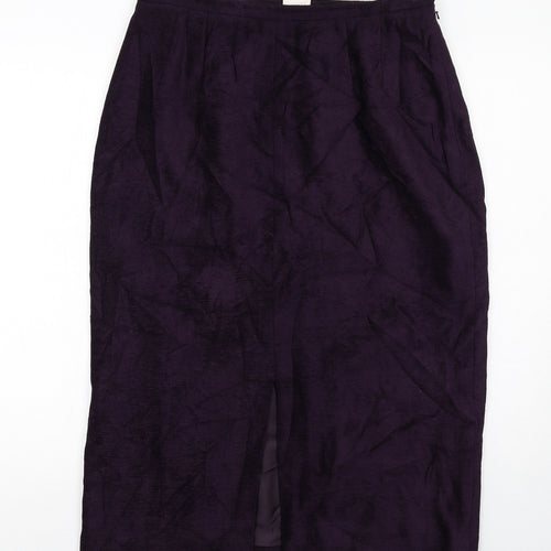 Country Casuals Womens Purple Viscose A-Line Skirt Size 14 Zip
