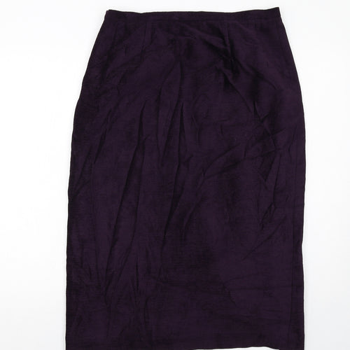 Country Casuals Womens Purple Viscose A-Line Skirt Size 14 Zip