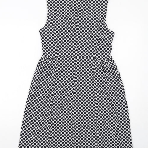 Gap Womens Blue Polka Dot Polyester Shift Size 10 Round Neck Zip