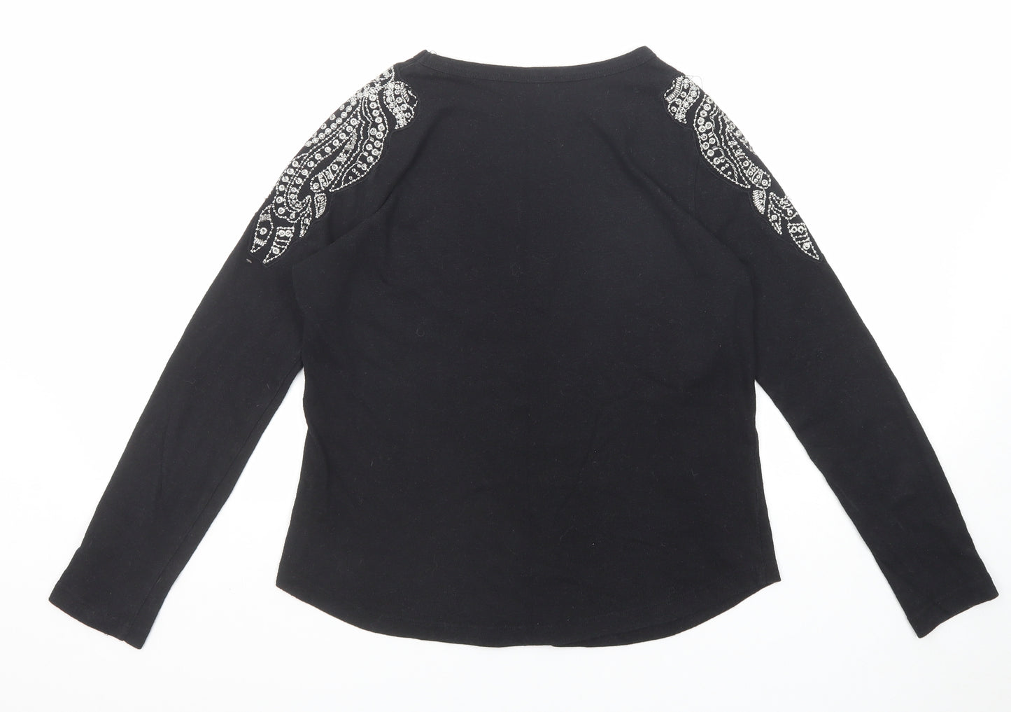 Zara Womens Black Round Neck Acrylic Pullover Jumper Size M
