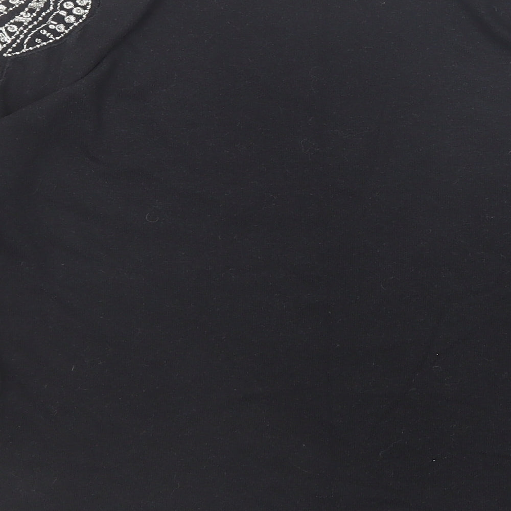 Zara Womens Black Round Neck Acrylic Pullover Jumper Size M