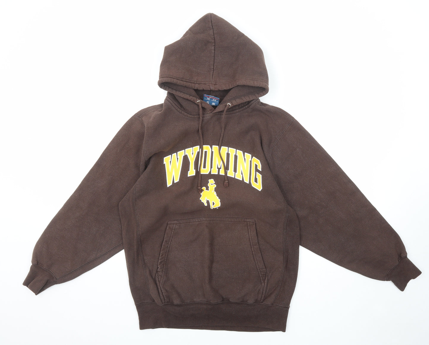 MV Sport Mens Brown Cotton Pullover Hoodie Size S - Wyoming