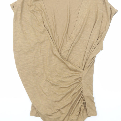 Marks and Spencer Womens Beige Modal Basic Tank Size 12 V-Neck
