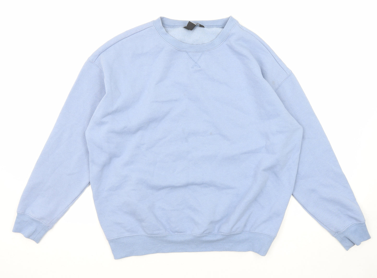 New Look Womens Blue Cotton Pullover Sweatshirt Size M Pullover