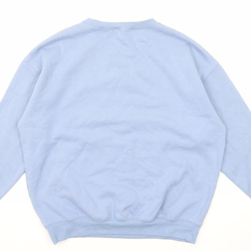 New Look Womens Blue Cotton Pullover Sweatshirt Size M Pullover