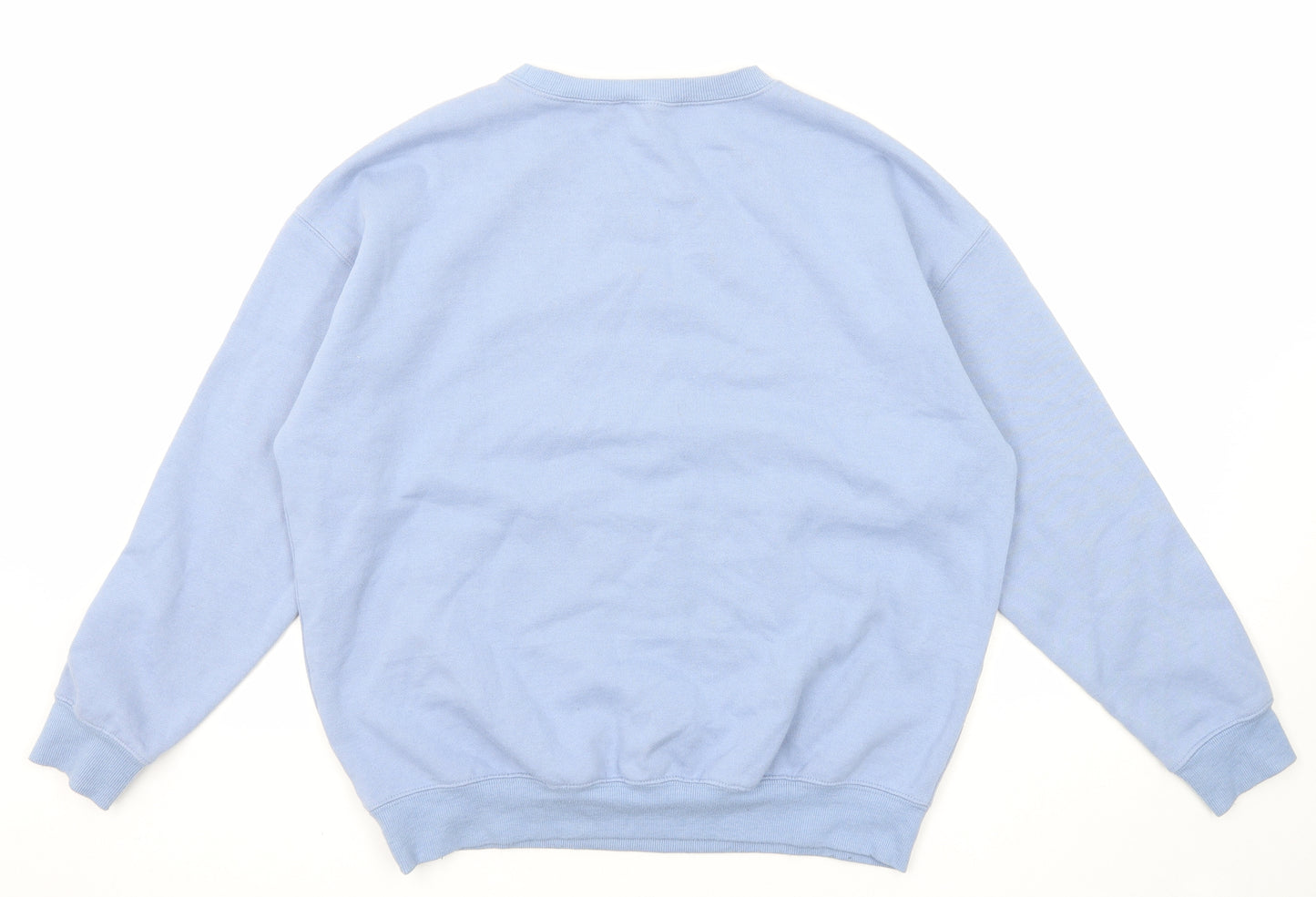 New Look Womens Blue Cotton Pullover Sweatshirt Size M Pullover