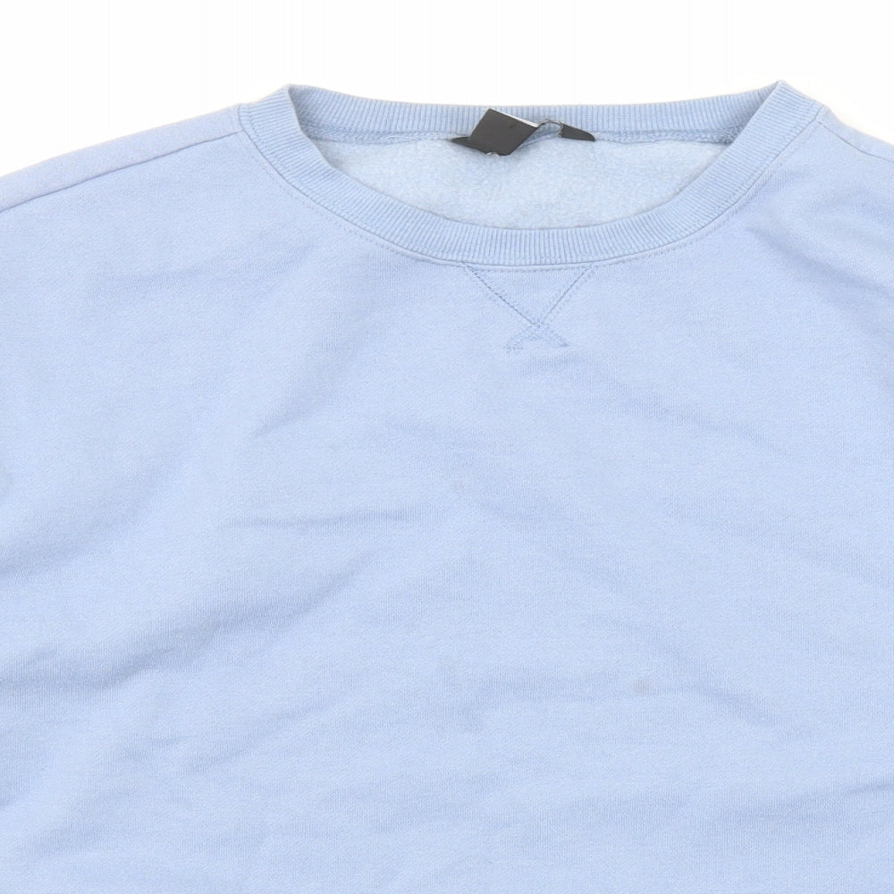 New Look Womens Blue Cotton Pullover Sweatshirt Size M Pullover