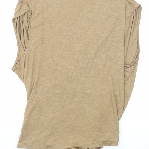 Marks and Spencer Womens Beige Modal Basic Tank Size 24 V-Neck