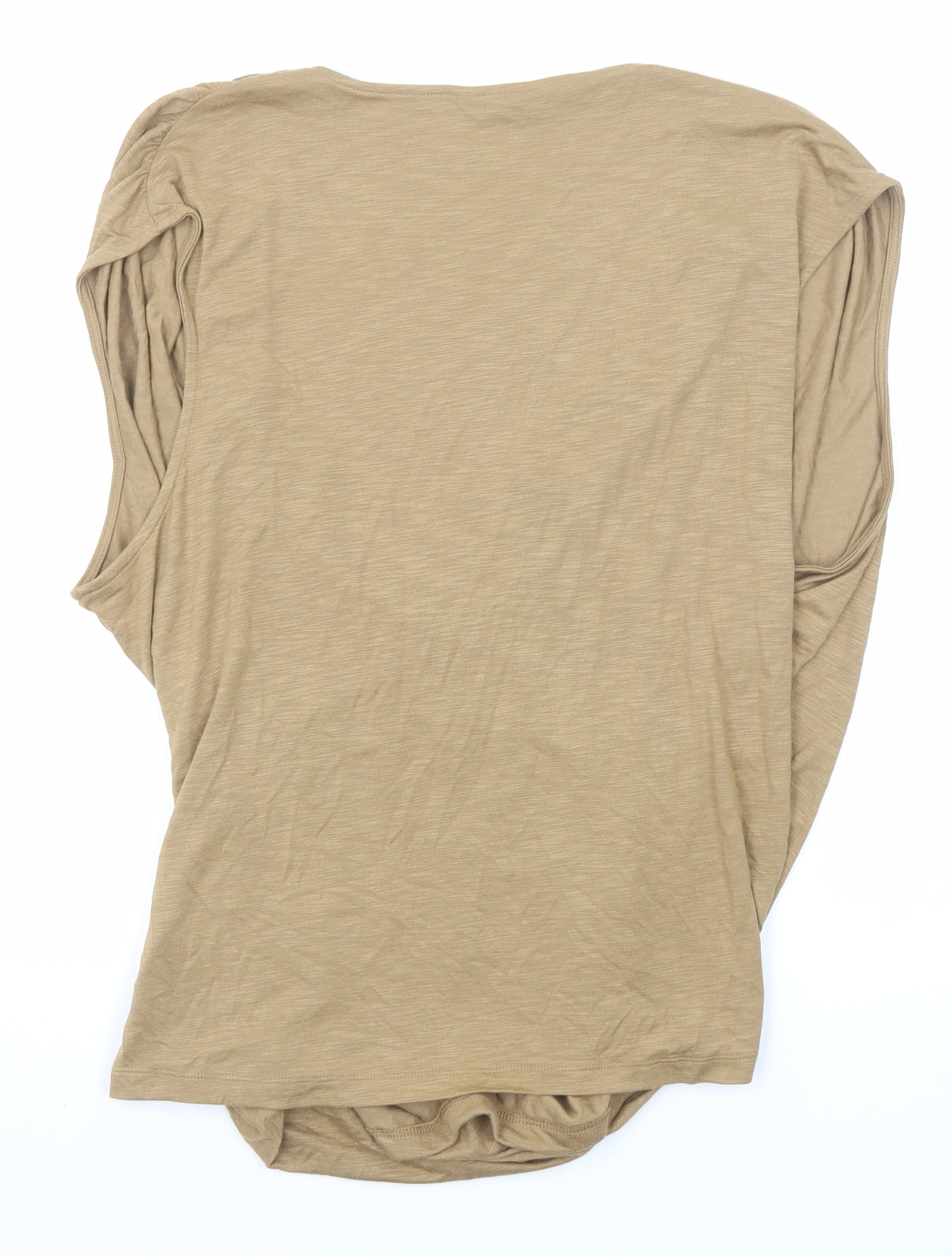 Marks and Spencer Womens Beige Modal Basic Tank Size 24 V-Neck