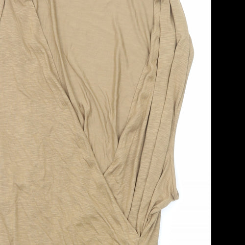 Marks and Spencer Womens Beige Modal Basic Tank Size 24 V-Neck