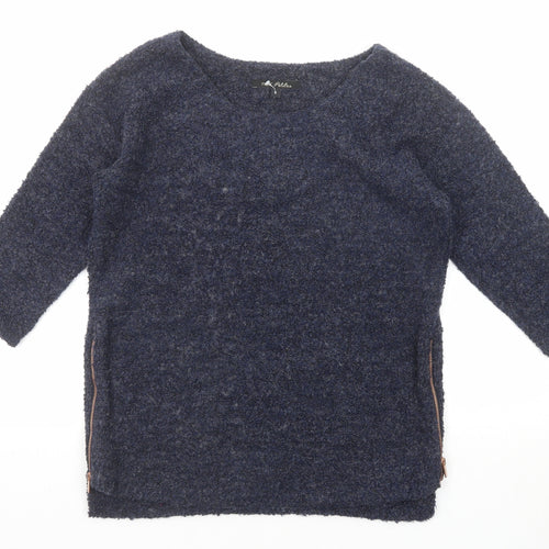 NEXT Womens Blue Boat Neck Polyester Pullover Jumper Size 8