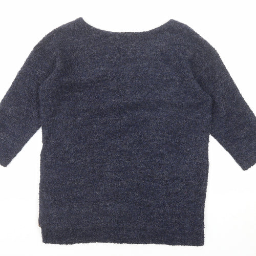 NEXT Womens Blue Boat Neck Polyester Pullover Jumper Size 8