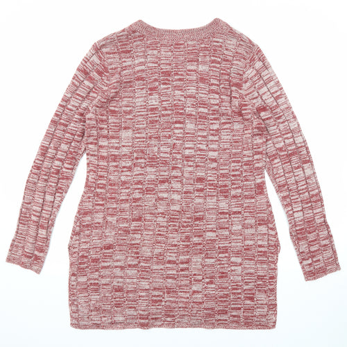 Canyon River Blues Womens Red V-Neck Acrylic Pullover Jumper Size L
