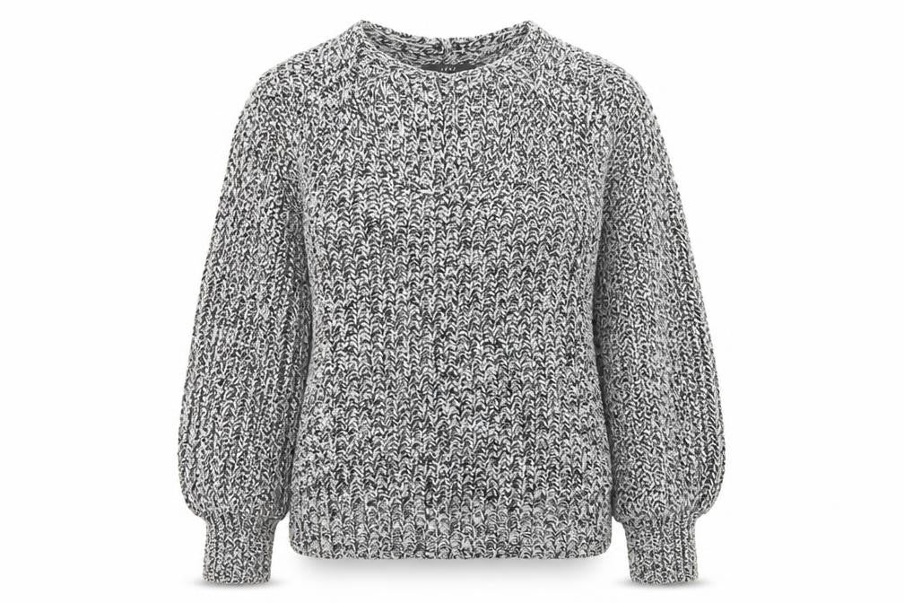 Front view of Next women’s black v-neck acrylic jumper, size XS