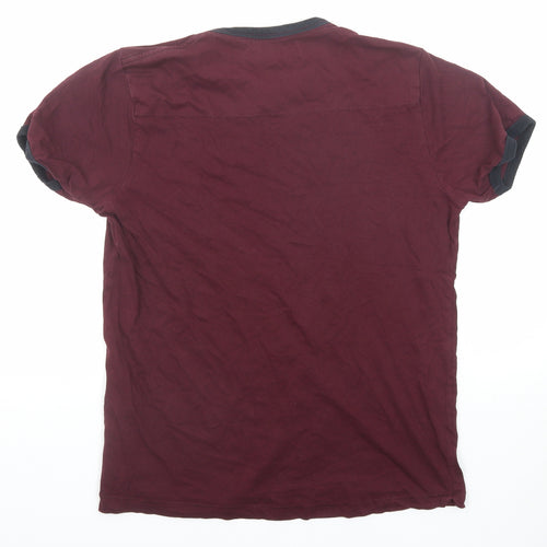 French Connection Womens Purple Polyester Basic T-Shirt Size M Round Neck