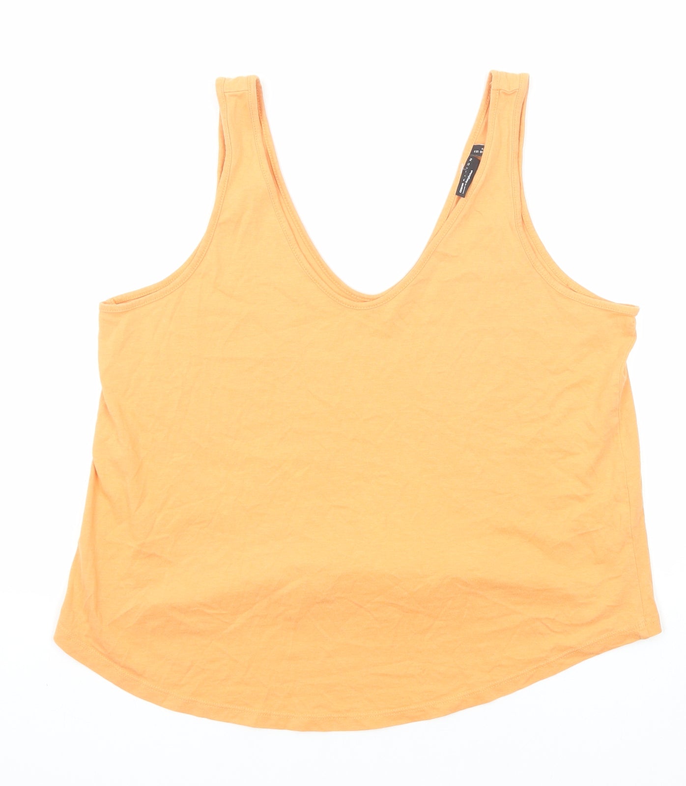 ASOS Womens Orange Cotton Basic Tank Size 12 V-Neck