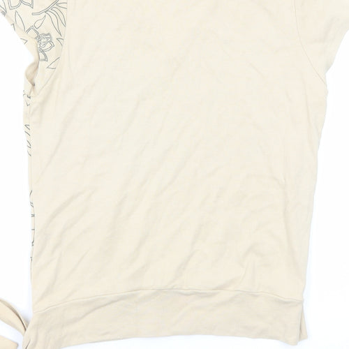 Dorothy Perkins Womens Beige Cotton Basic Blouse Size 16 V-Neck
