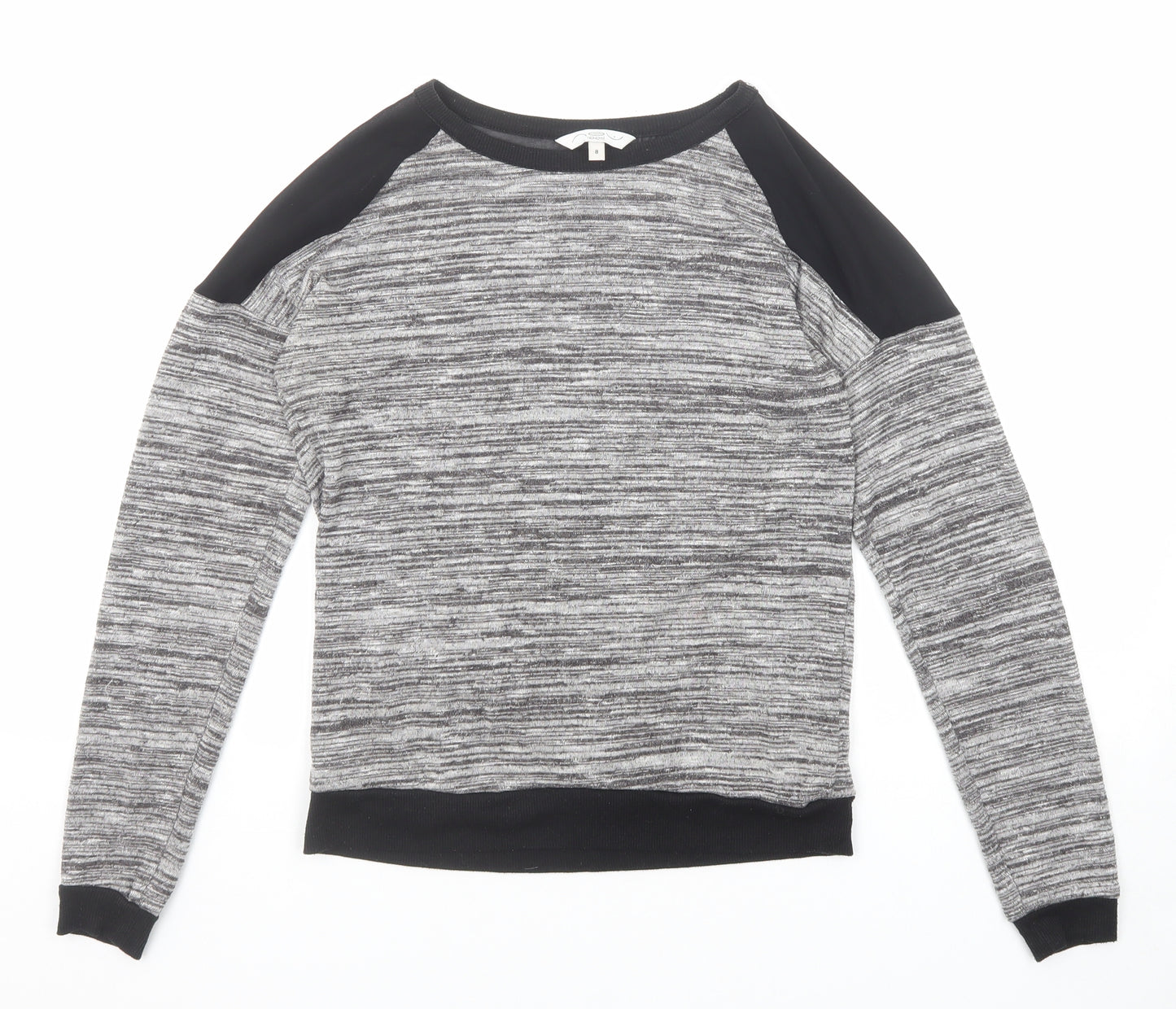 New Look Womens Grey Round Neck Polyester Pullover Jumper Size 8