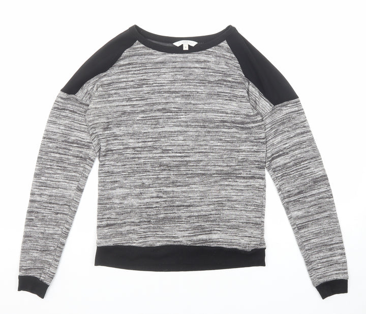 New Look Womens Grey Round Neck Polyester Pullover Jumper Size 8