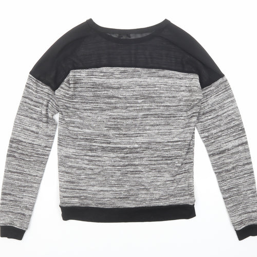 New Look Womens Grey Round Neck Polyester Pullover Jumper Size 8