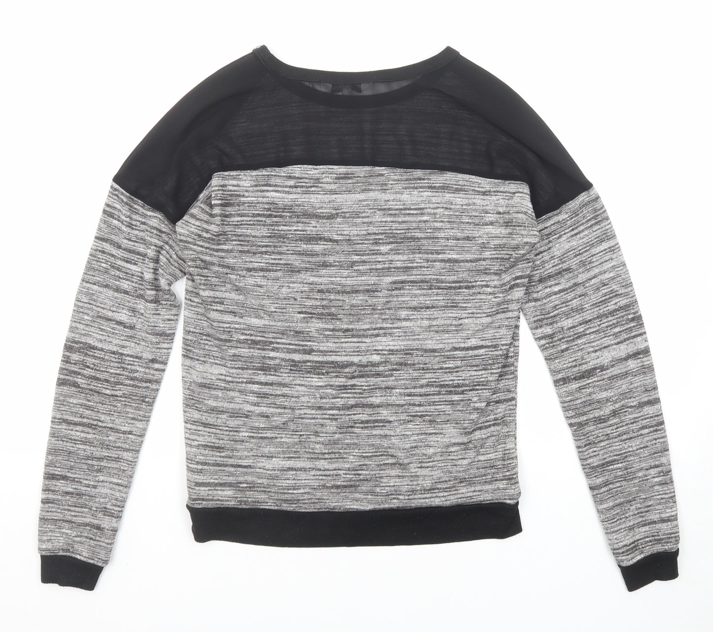 New Look Womens Grey Round Neck Polyester Pullover Jumper Size 8