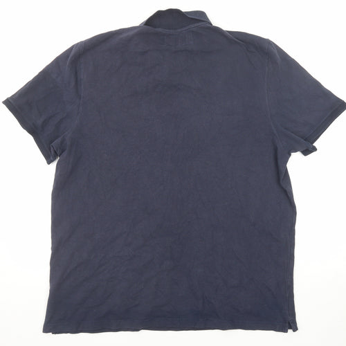 Abercrombie & Fitch Mens Blue Cotton Polo Size 2XL Collared Button