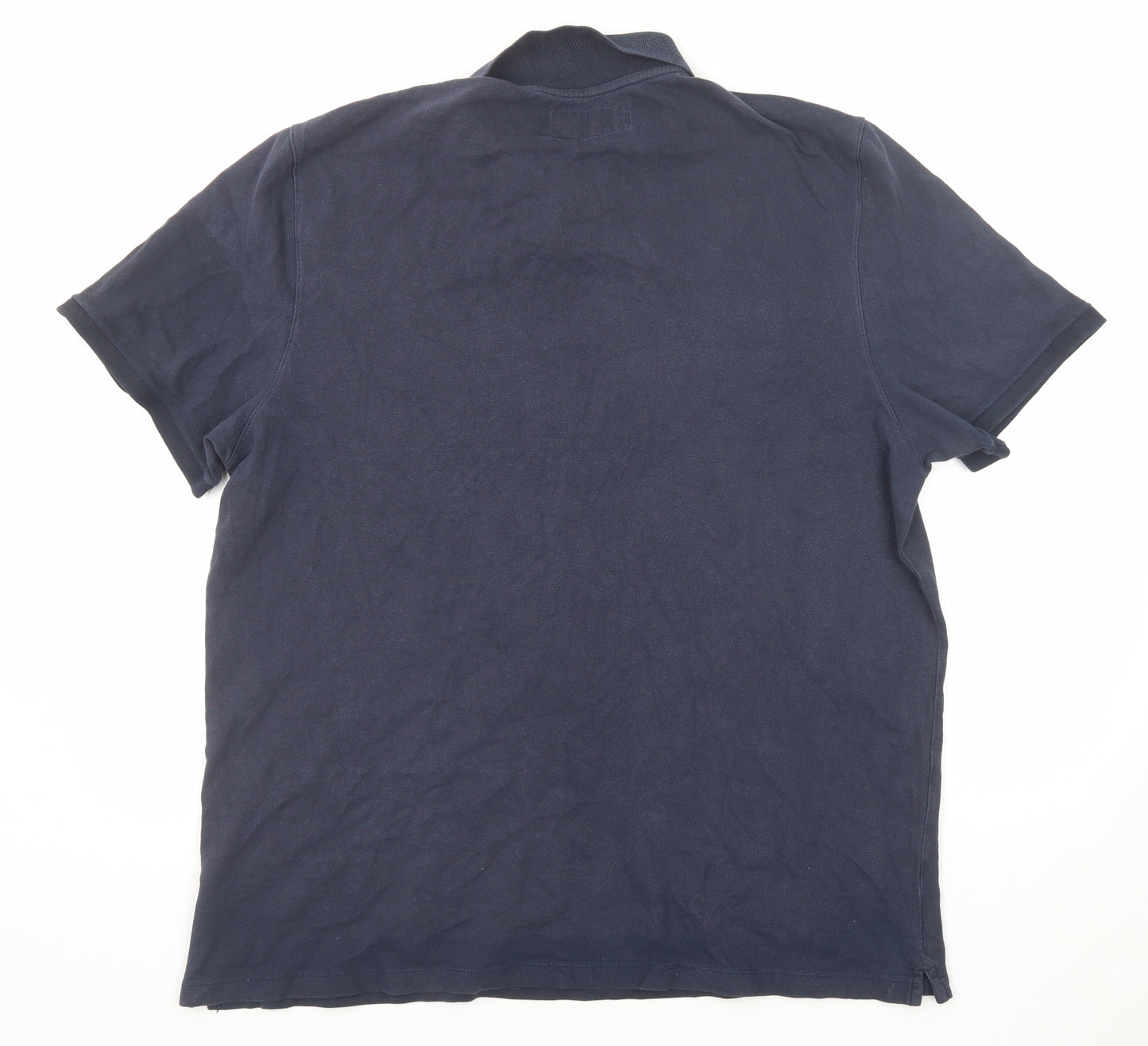 Abercrombie & Fitch Mens Blue Cotton Polo Size 2XL Collared Button
