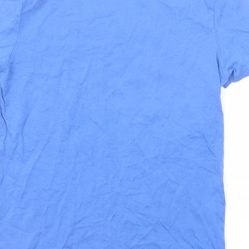 Marks and Spencer Boys Blue Cotton Basic T-Shirt Size 11-12 Years Roll Neck Pullover - An Epic Human