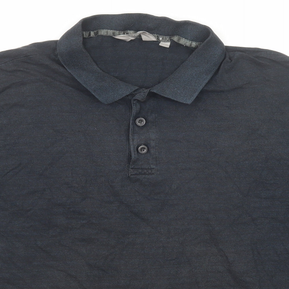 Mountain Warehouse Mens Blue Cotton Polo Size 2XL Collared Button