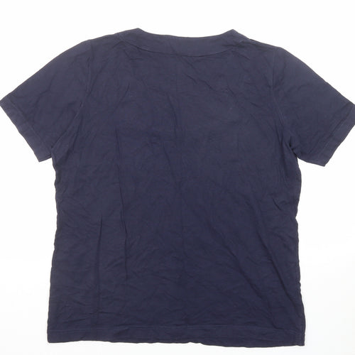 Pure Wear Womens Blue Cotton Basic Blouse Size 16 Round Neck