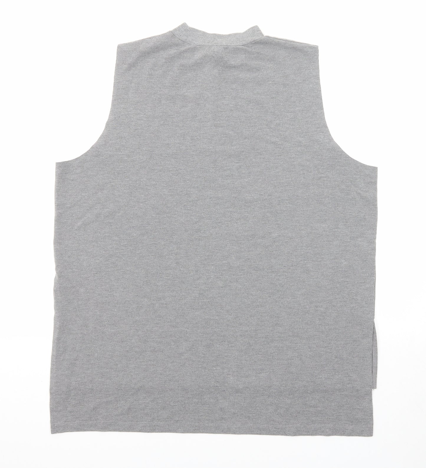 River Island Womens Grey Polyester Basic Tank Size 16 Mock Neck - Slogan