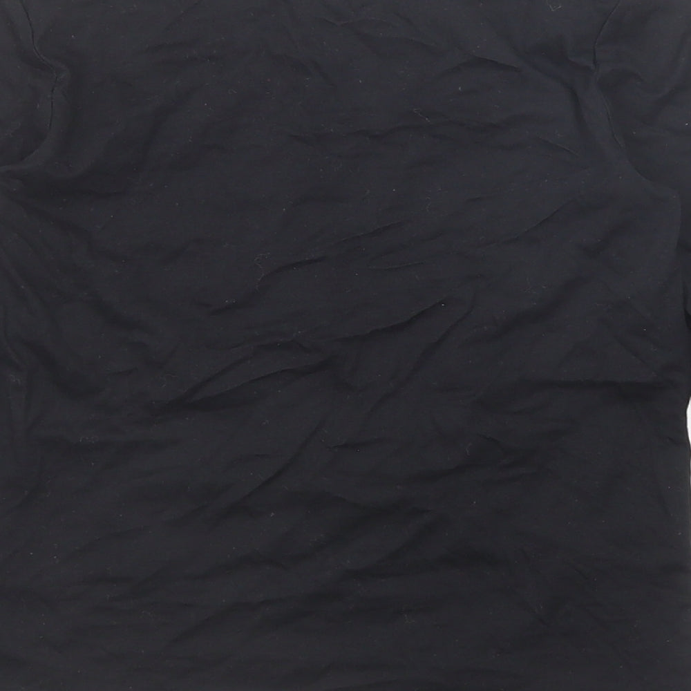 H&M Boys Black Cotton Basic T-Shirt Size 6-7 Years Round Neck Pullover - Skeleton Size 6-8 Years