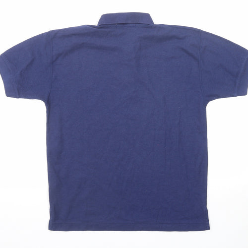 Leisure Classics Mens Blue Polyester Polo Size S Collared Button