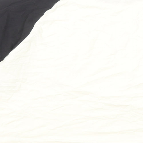 Mango Womens Black Colourblock Cotton Basic T-Shirt Size M Boat Neck