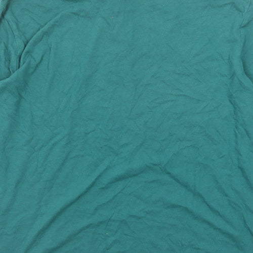 ASOS Mens Green Cotton Polo Size M Collared Button