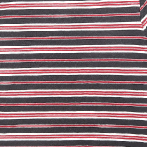 Laura Ashley Womens Multicoloured Striped Cotton Basic T-Shirt Size L Round Neck