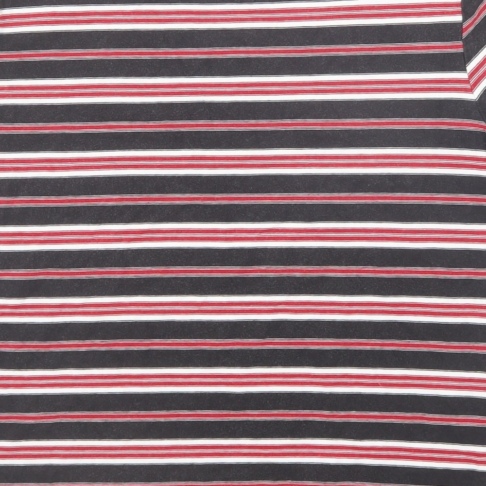 Laura Ashley Womens Multicoloured Striped Cotton Basic T-Shirt Size L Round Neck