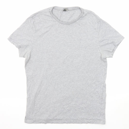 ASOS Womens Grey Cotton Basic T-Shirt Size L Crew Neck