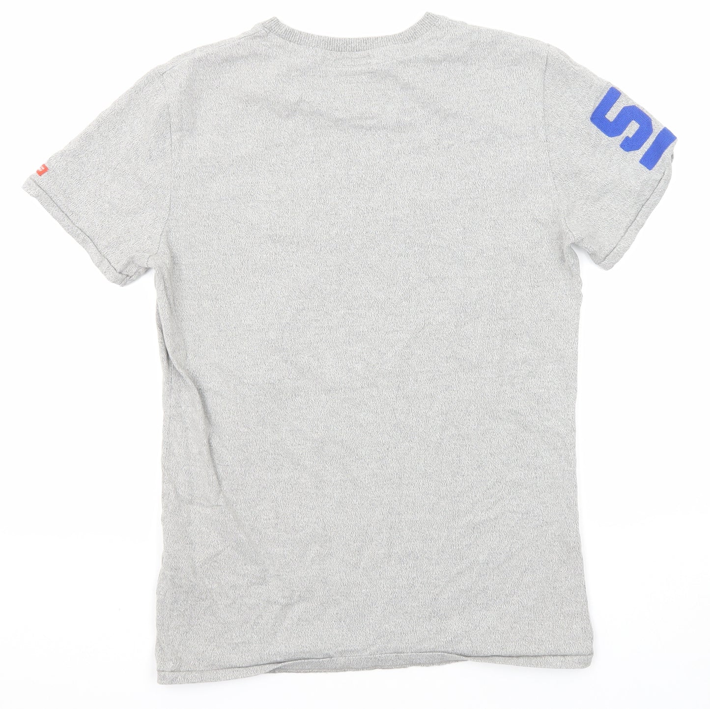 Superdry Mens Grey Cotton T-Shirt Size M Round Neck